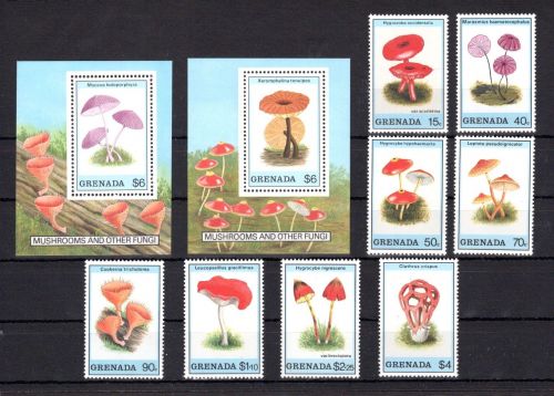 Grenada MiNr. 2021-2028 + Block 227-228 postfrisch Pilze