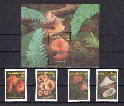Antigua + Barbuda MiNr. 973-976 + Block 116 postfrisch Pilze