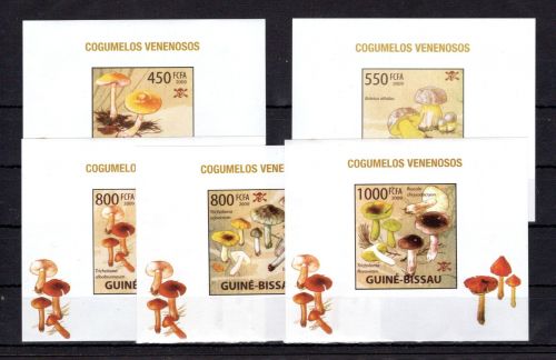 Guinea-Bissau MiNr. 4297-4301 B postfrisch Einzelblöcke, Pilze