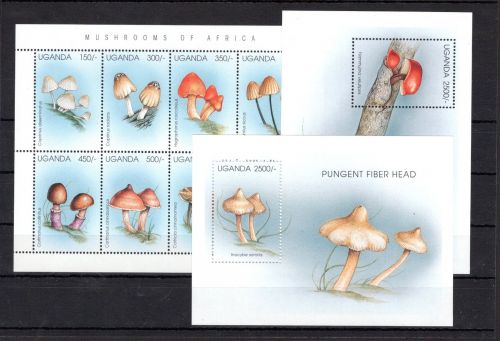 Uganda MiNr. 1694-1701 + Block 255-256 postfrisch Pilze