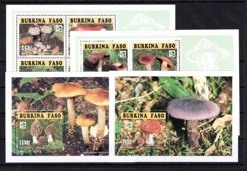 Burkina Faso MiNr. 1384-1391 + Block 159-160 postfrisch Pilze