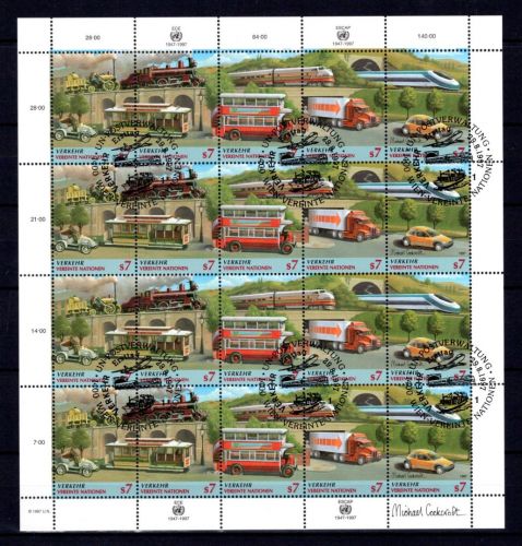 UNO Wien ZD-Bogen MiNr. 231-235 Ersttagssonderstempel Verkehr