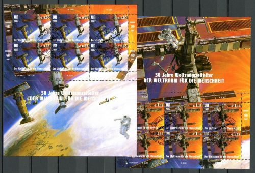 UNO Wien Kleinbögen 2007 MiNr. 518-519 Ersttagssonderstempel Raumfahrt