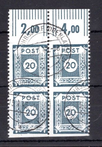 SBZ Ost-Sachsen MiNr. 48 E c postfrisch 4er Block, geprüft Kunz