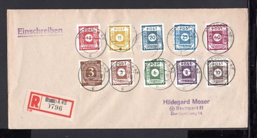SBZ Ost-Sachsen MiNr. 42-50 A R-Brief