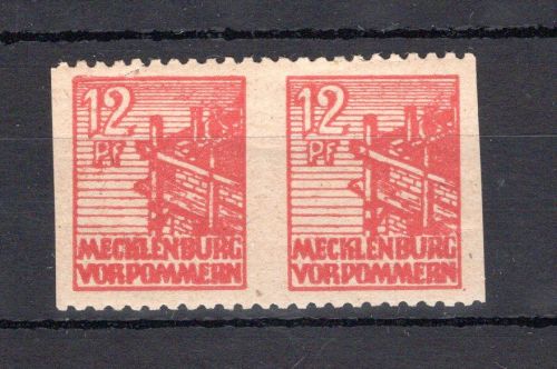 SBZ Mecklenburg-Vorp. MiNr. 36 ye Us postfrisch waag. Paar, gepr. Kramp
