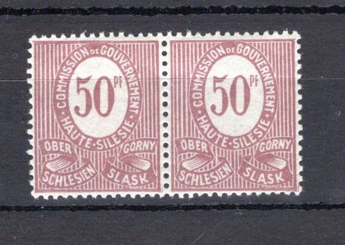 Oberschlesien MiNr. 7 postfrisch waag. Paar, ungefaltet