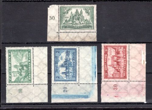 Weimarer Republik MiNr. 364-367 postfrisch Ränder gefaltet