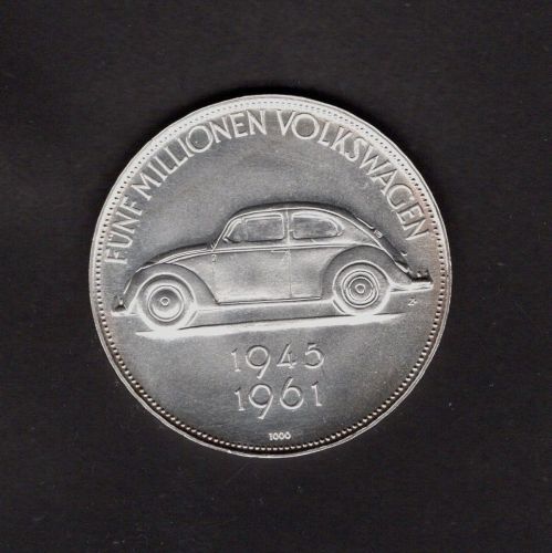 1961 Silbermedaille 5 Millionen VW Käfer - Heinrich Nordhoff ST