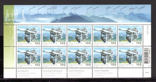 Schweiz Kleinbogen MiNr. 2253 postfrisch Cabrio-Seilbahn