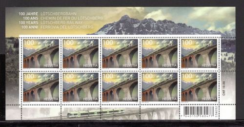 Schweiz Kleinbogen MiNr. 2281 postfrisch Lötschbergbahn