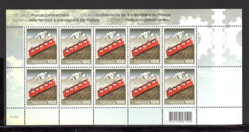 Schweiz Kleinbogen MiNr. 2343 postfrisch Platus-Zahnradbahn