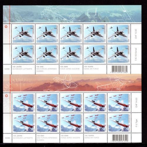 Schweiz Kleinbögen MiNr. 2328-2329 postfrisch Luftwaffe