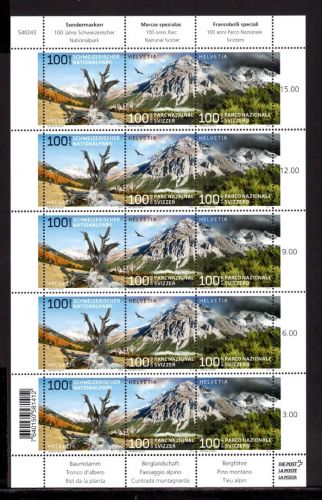 Schweiz ZD-Bogen MiNr. 2331-2333 postfrisch 100 Jahre Nationalpark