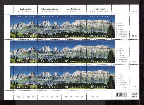 Schweiz ZD-Bogen MiNr. 2487-2490 postfrisch Bergkette Churfirsten