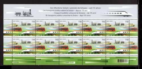 Schweiz Kleinbogen MiNr. 2821 postfrisch 175 Jahre öffentlicher Verkehr