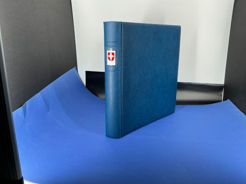 Lindner Ringbinder o. Kassette Blau 1102y mit Signette Schweiz neuwertig