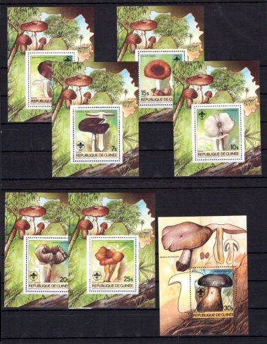 Guinea MiNr. Block 128-134 postfrisch Pilze