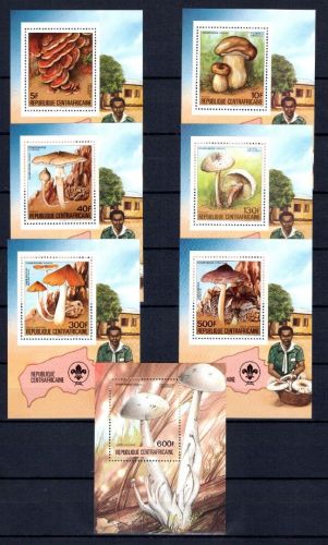 Zentralafr. Republik EB MiNr. 1052-1057 + Block 290 postfrisch Pilze