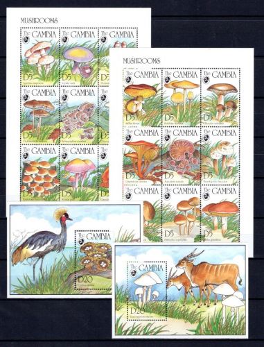 Gambia ZD-Bögen MiNr. 1964-1981+ Block 239-240 postfrisch Pilze