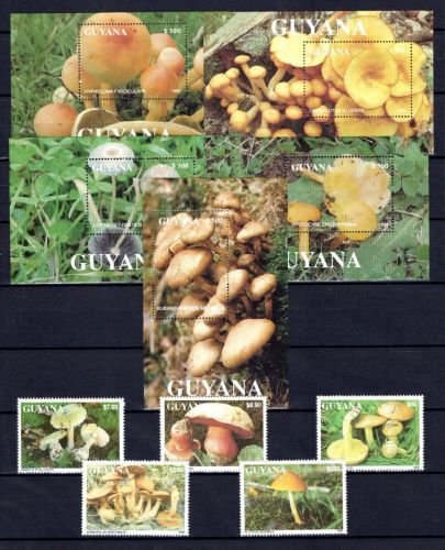 Guyana MiNr. 4136-4140 + Block 269-273 postfrisch Pilze