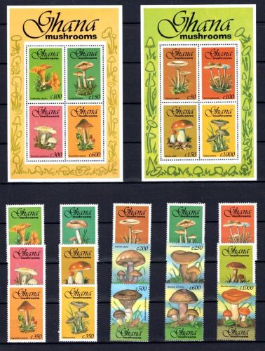 Ghana MiNr. 1854-1868 + Block 231-232 postfrisch Pilze