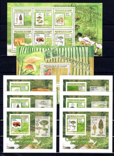 Guinea EB + KB MiNr. 7023-7028 B + Block 1765 postfrisch Pilze