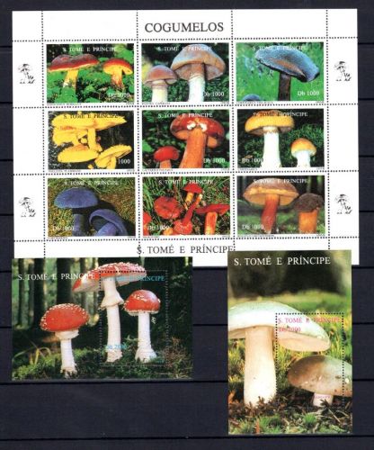 Sao Tome e Principe ZD MiNr. 1634-1642 + Block 344-345 postfrisch Pilze