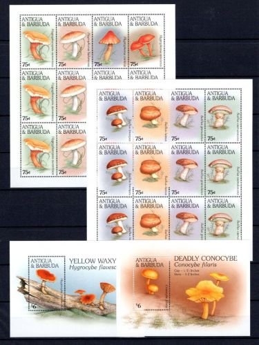 Antigua + Barbuda ZD-Bg. MiNr. 2324-2331 + Block 338-339 postfrisch Pilze
