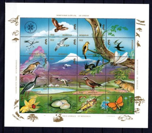 Mongolei ZD-Bogen MiNr. 2511-2528 postfrisch Vögel