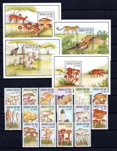 Sierra Leone MiNr. 1569-1584 + Block 149-152 postfrisch Pilze