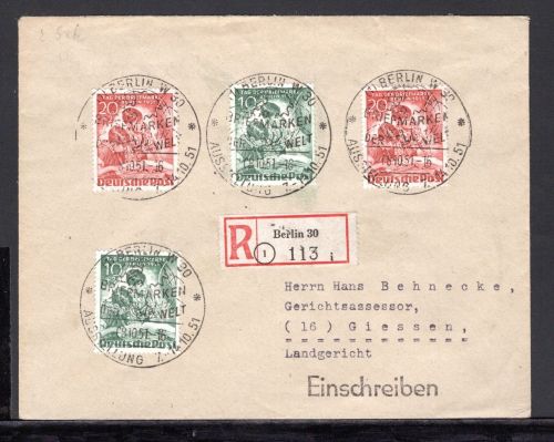 Berlin MiNr. 80-81 (2x) Mischfrankatur auf R-Brief gelaufen