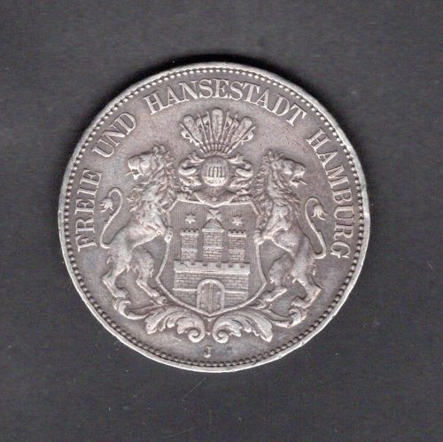 Hamburg 1907 J 5 Mark Stadtwappen