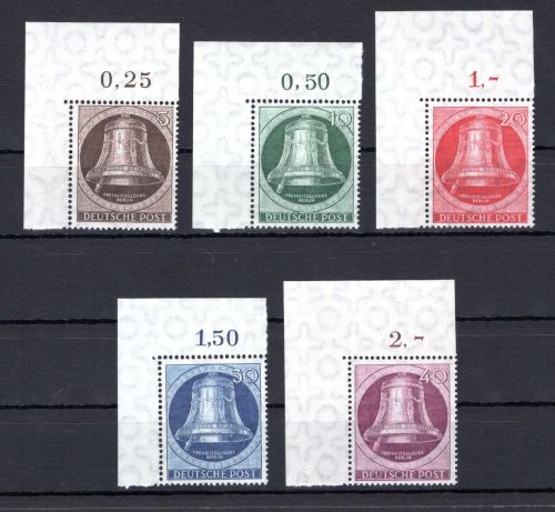 Berlin MiNr. 75-79 postfrisch Falz im Oberrand