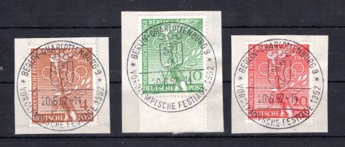 Berlin MiNr. 88-90 Briefstück mit Sonderstempel
