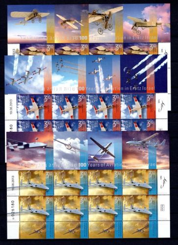 Israel Kleinbögen MiNr. 2384-2386 postfrisch 100 J. Luftfahrt, ungefaltet