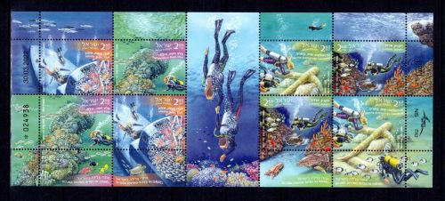 Israel Kleinbogen MiNr. 2799-2802 postfrisch Tauchsport, ungefaltet
