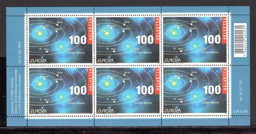 Schweiz Kleinbogen MiNr. 2101 postfrisch Weltraum, Cept