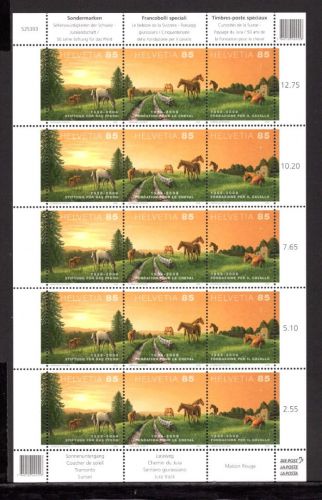 Schweiz Kleinbogen MiNr. 2047-2049 postfrisch Pferde