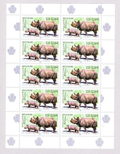 Bund Zehnerbogen MiNr. 2183 Nashorn postfrisch