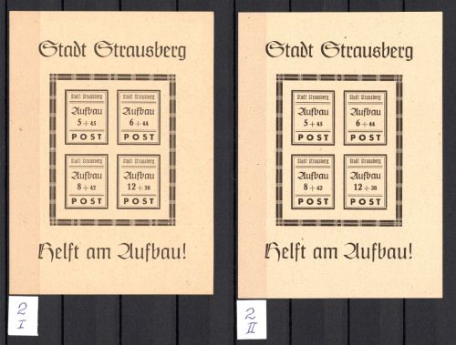 Lokalausgaben Strausberg MiNr. Block 1 +2 I/ II postfrisch
