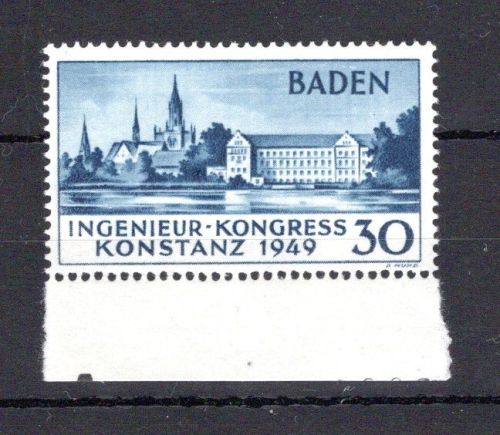 franz. Zone Baden MiNr. 46 II Unterrand postfrisch Fotoattest Schlegel