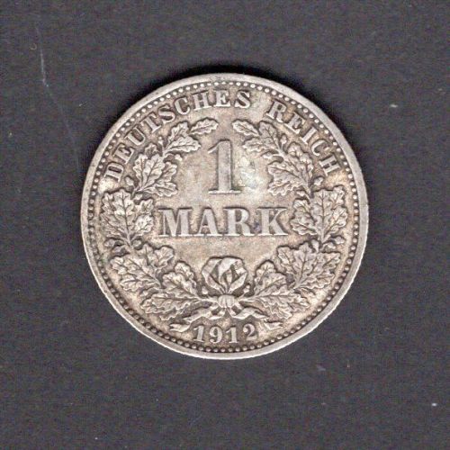 Deutsches Reich 1912 J 1 Mark Silber