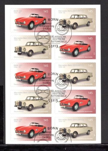 Bund Folienblatt MiNr. 3147-3148 Ersttagssonderstempel dt. Automobile