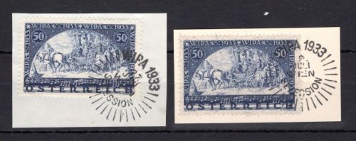 Österreich MiNr. 555 + 556 A Briefstück