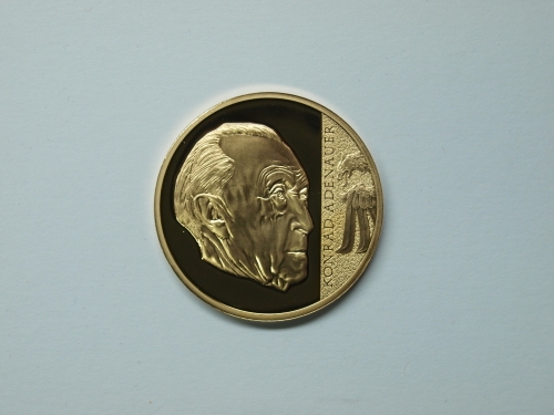 Medaille - Die größten Deutschen Konrad Adenauer 2008 vergoldet PP