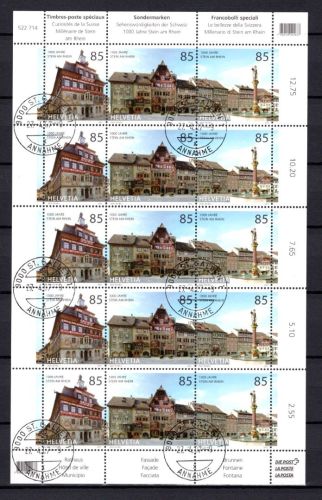 Schweiz ZD-Bogen MiNr. 1994-1996 Ersttagssonderstempel Stein am Rhein