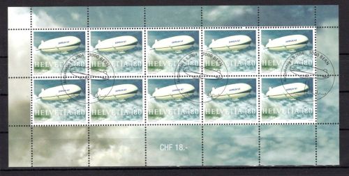 Schweiz Kleinbogen MiNr. 1879 Ersttagssonderstempel Zeppelin