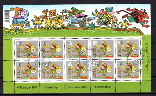 Schweiz Kleinbogen MiNr. 1969 Ersttagssonderstempel Marionette