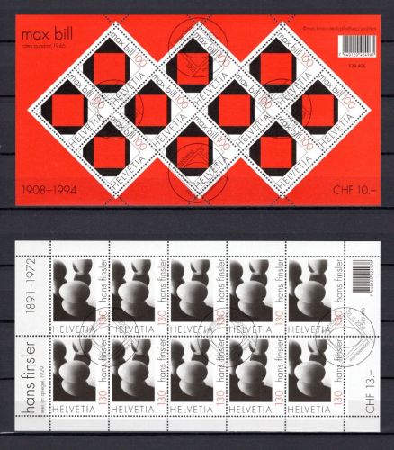 Schweiz Kleinbögen MiNr. 2086-2087 Ersttagssonderstempel Kunst